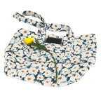 Weekender Bag, Tote Bag, Book Bag or Overnight Bag with Exterior Pockets Blue and White Flowers
