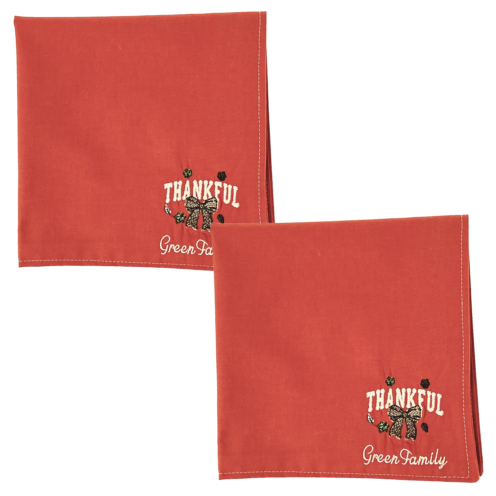 Cloth Napkins Embroidered Set of 4 Machine Washable Multi