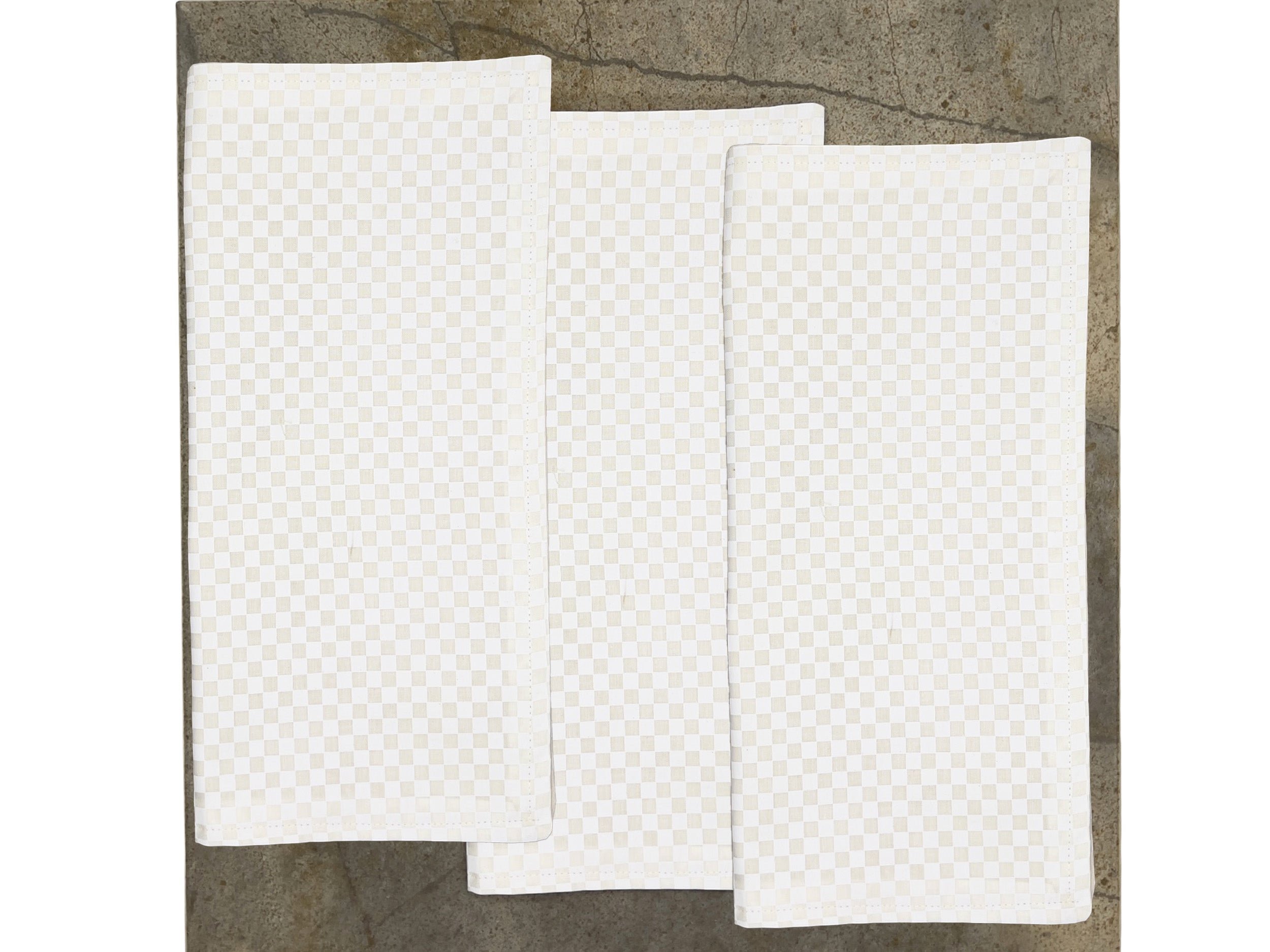 Dinner Napkins and Placemats White Checkers