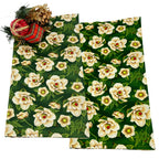 Christmas Holiday Napkins Reusable Made of 100% Cotton Set of 4, 6, 8 or 10 Gold Vintage Flower