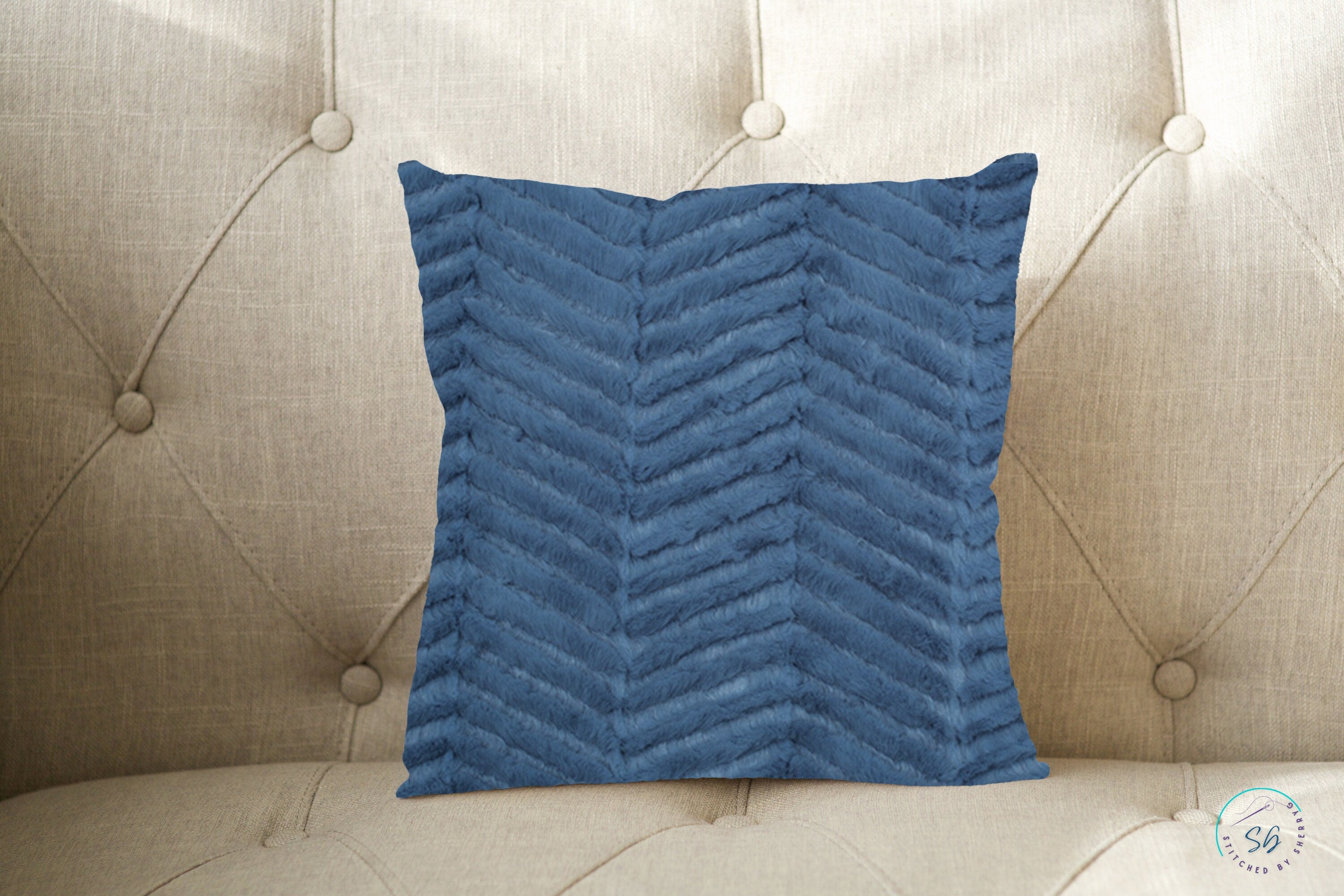 Pillow Cover or Throw Pillow Light Blue Minky
