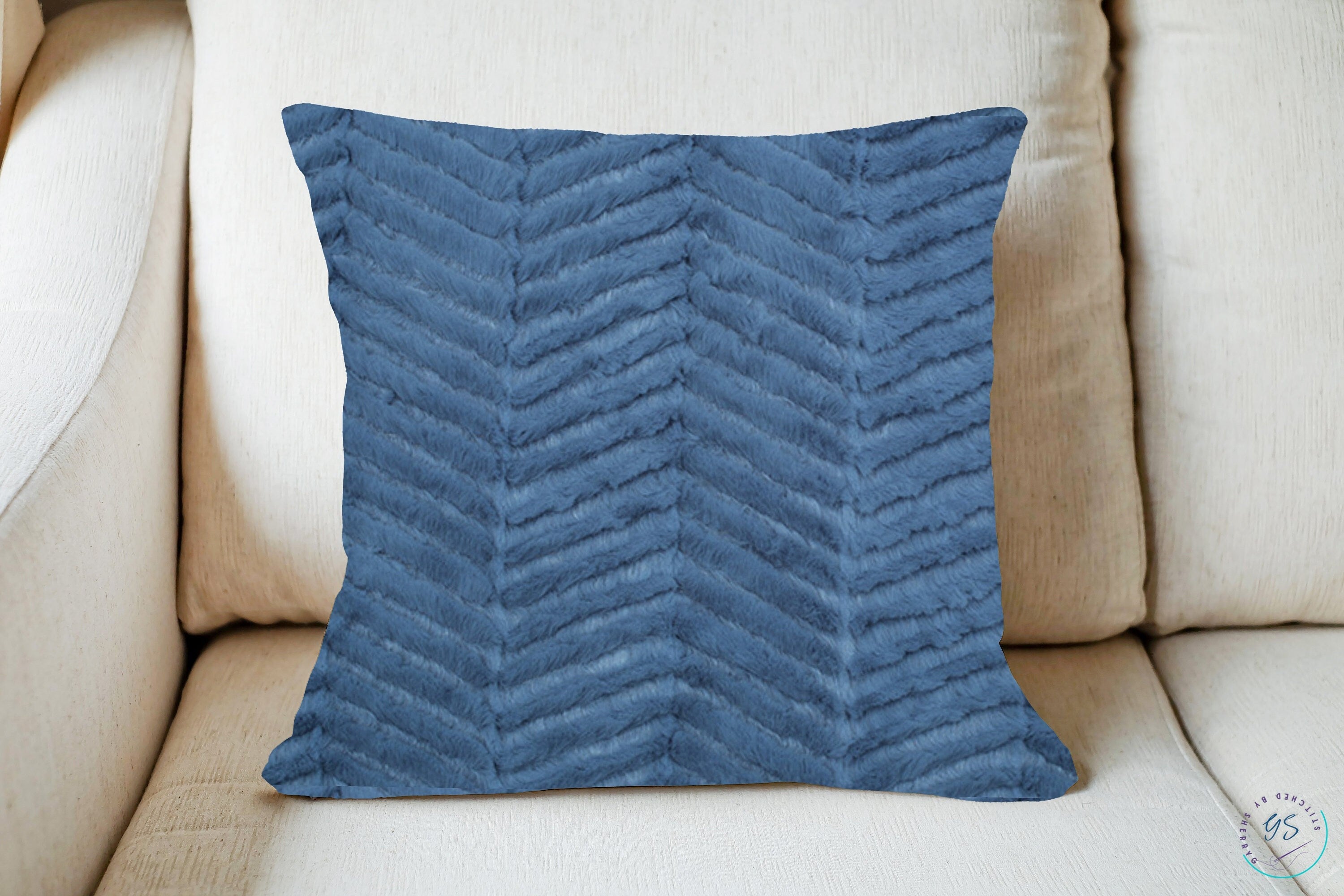 Pillow Cover or Throw Pillow Light Blue Minky