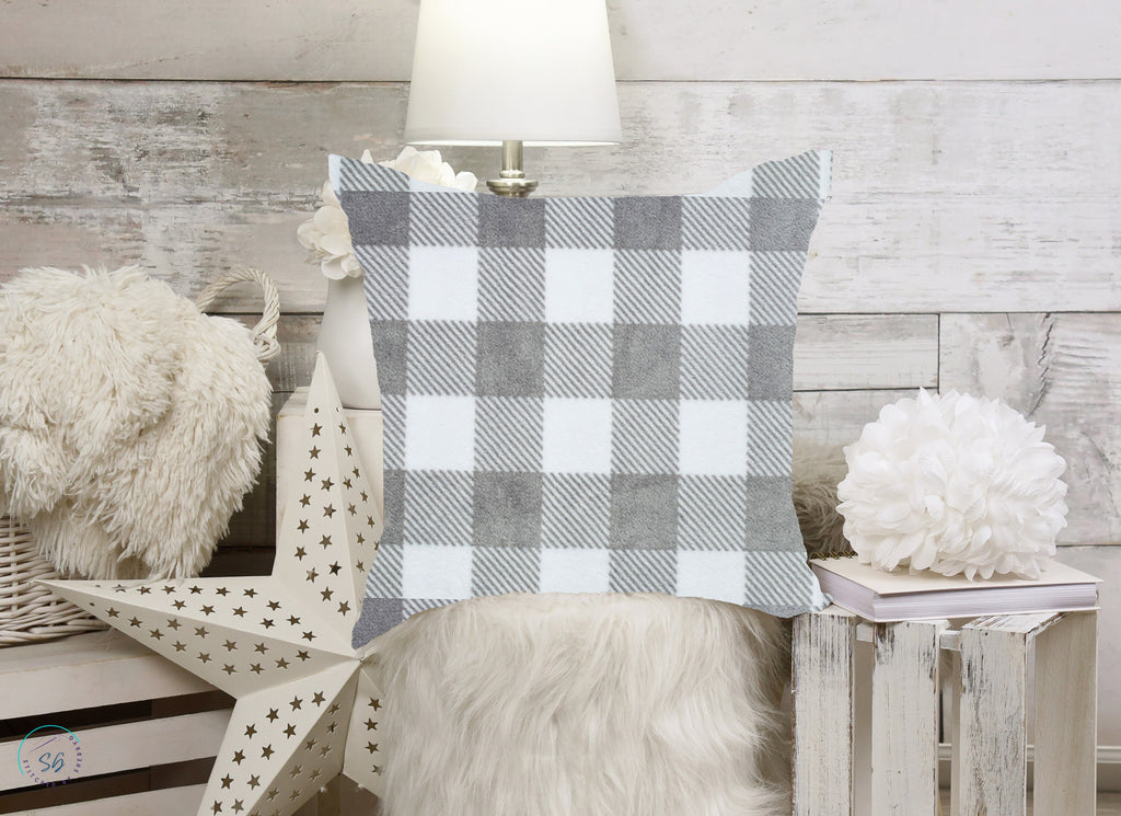 Pillow Cover or Throw Pillow Gray & White Tic Tock
