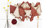 Cloth Dinner Napkins & Placemats Brown Checkered