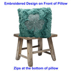 Pillow Cover Personalized Embroidered Mint Shamrock