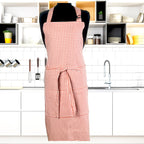 Apron for Adult Including Plus Size with Matching Child Apron Personalized with Embroidery Orange Checkered