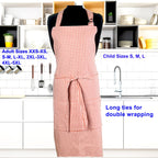 Apron for Adult Including Plus Size with Matching Child Apron Personalized with Embroidery Orange Checkered