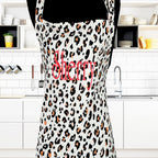 Apron for Adult Including Plus Size Personalized with Embroidery Cheetah