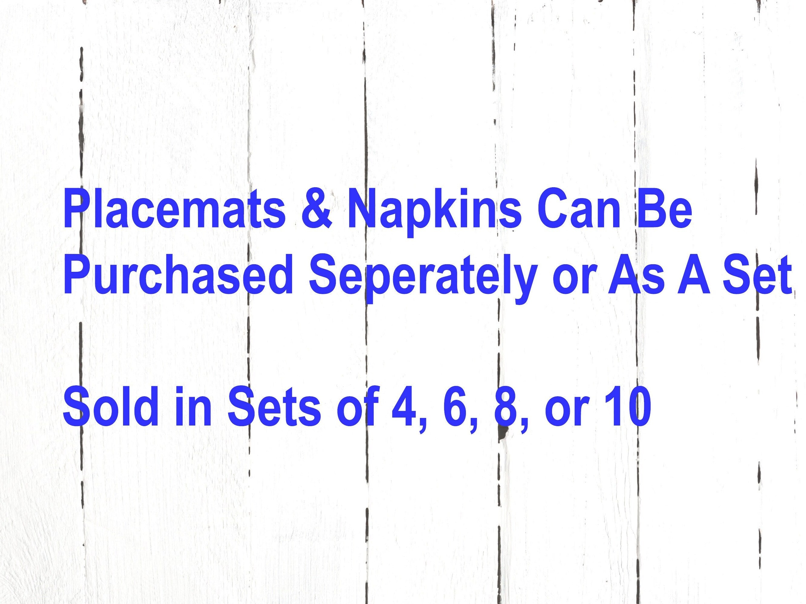 Cloth Dinner Napkins and Placemat Purple Plaid