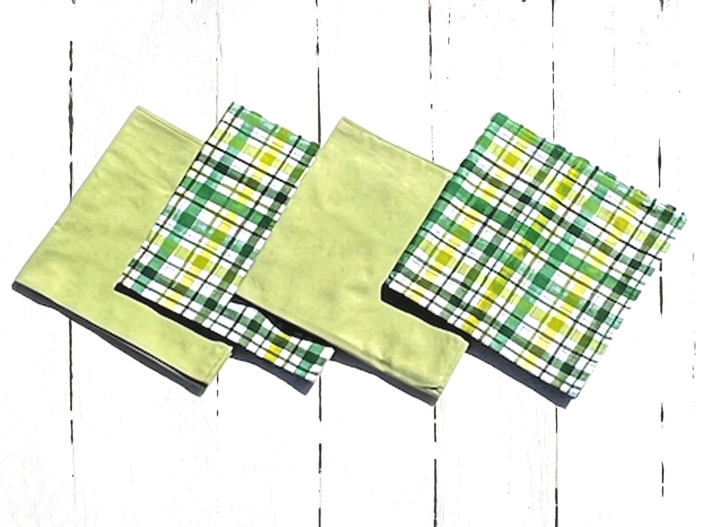 Cloth Dinner Napkins & Placemats St. Patrick's Day, Spring Summer Green Plaid