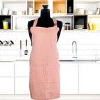 Apron for Adult Including Plus Size with Matching Child Apron Personalized with Embroidery Orange Checkered