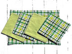 Cloth Dinner Napkins & Placemats St. Patrick's Day, Spring Summer Green Plaid