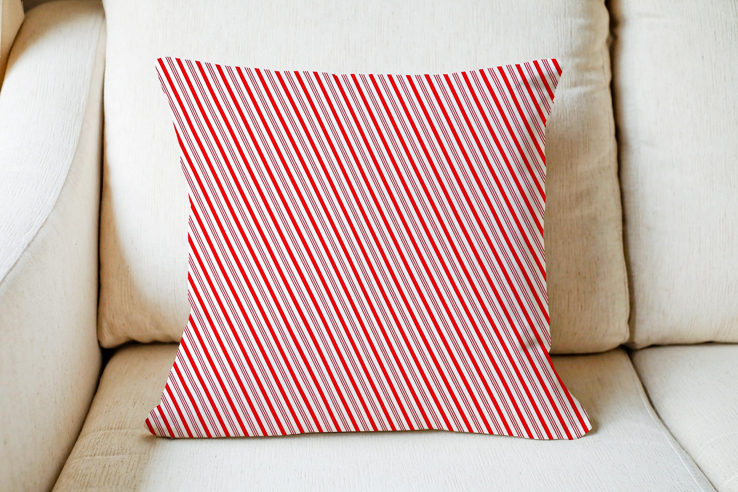 Christmas Throw Pillow Cover or Holiday Decorative Pillow Red Candy Cane