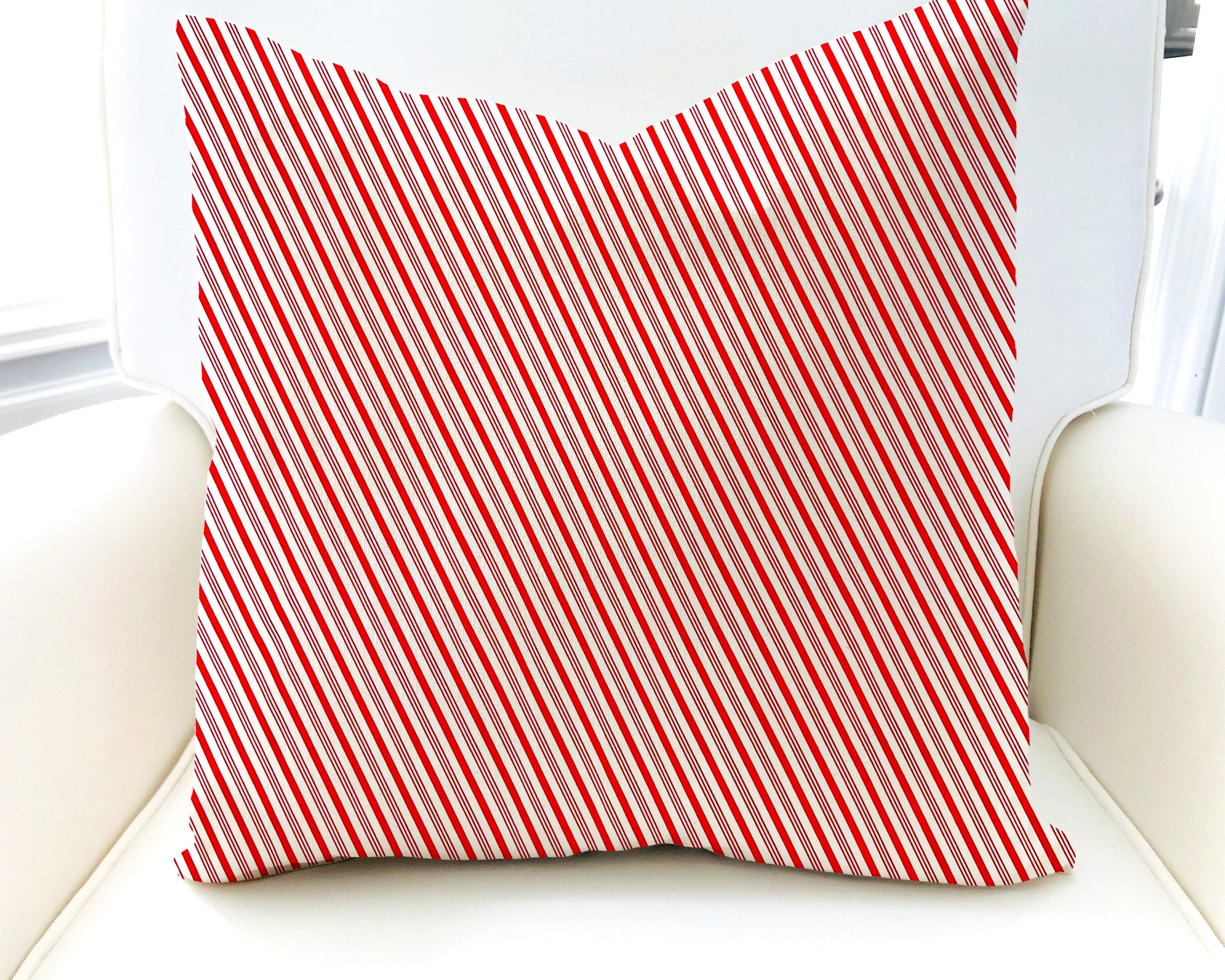 Christmas Throw Pillow Cover or Holiday Decorative Pillow Red Candy Cane