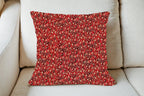 Christmas Throw Pillow Cover or Holiday Decorative Pillow Dark and Light Red Gold Flower Scroll